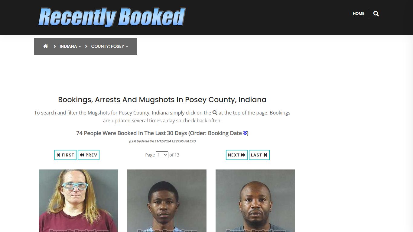 Bookings, Arrests and Mugshots in Posey County, Indiana - Recently Booked